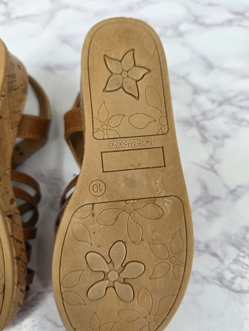 Jellypop Brown Faux Cork Wedge Sandals Toddler Girls Size 10